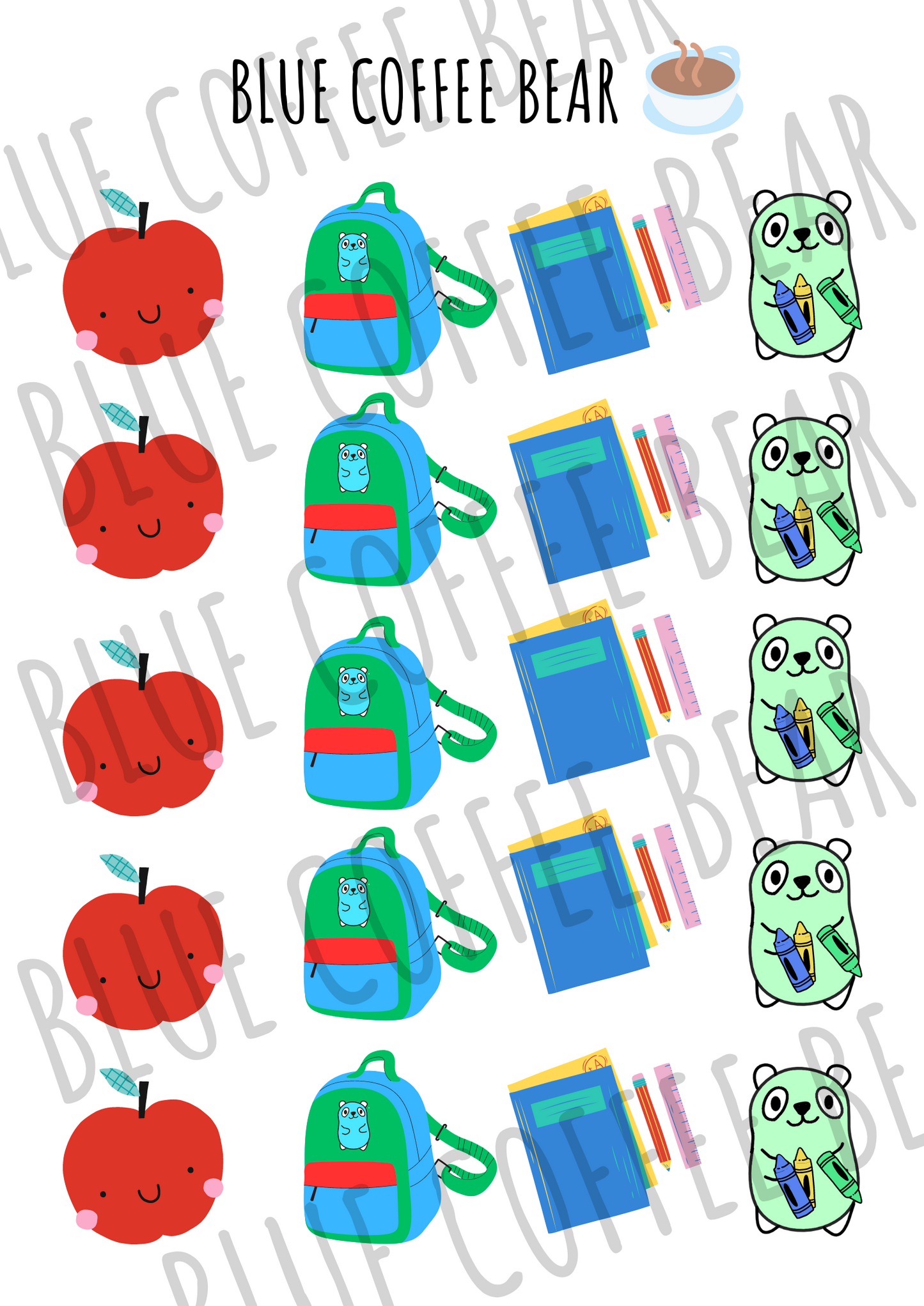 BlueCoffeeBear Back To School Stickers