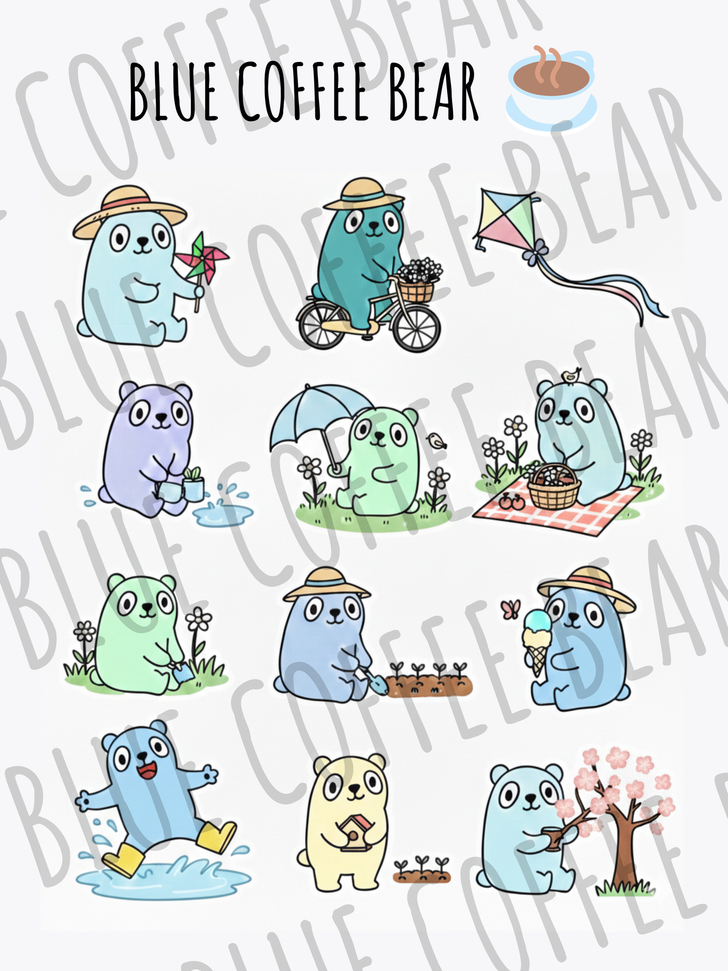 BlueCoffeeBear Spring Stickers