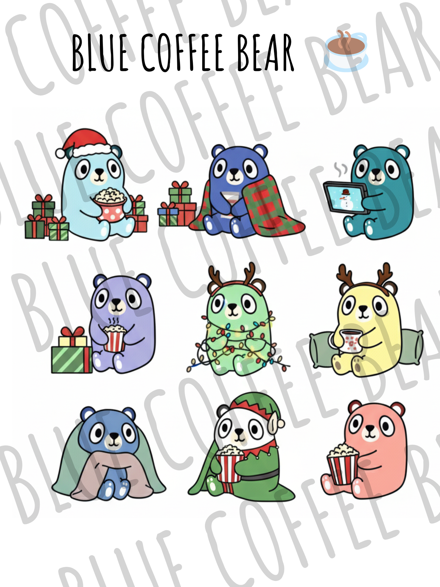 BlueCoffeeBear Christmas Movie Stickers