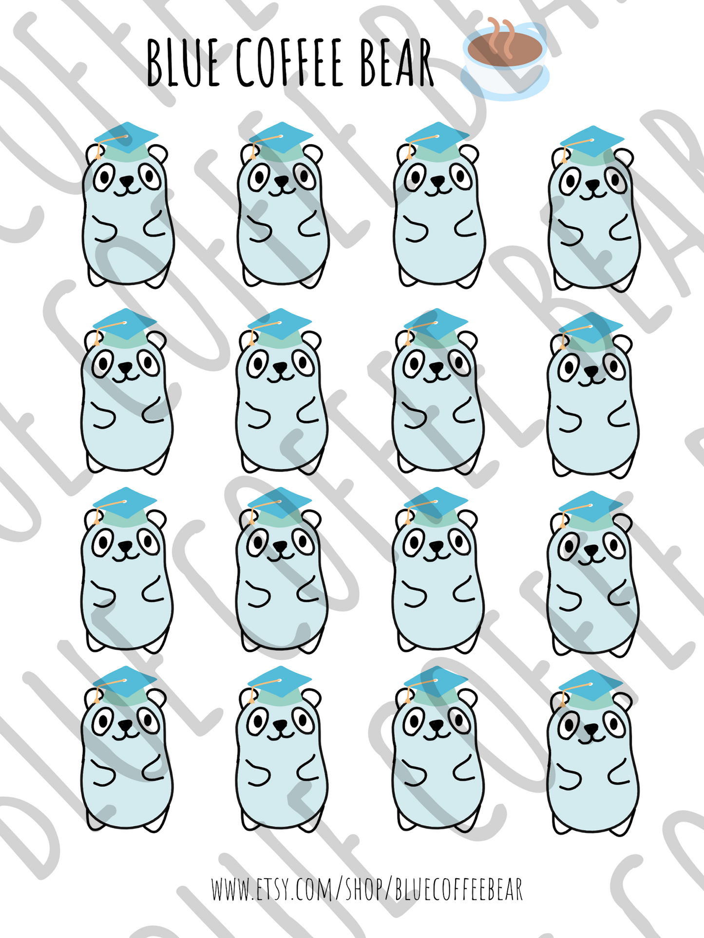 BlueCoffeeBear Graduation Stickers