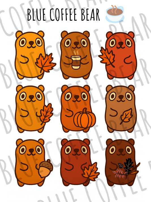 BlueCoffeeBear Fall Stickers 2025