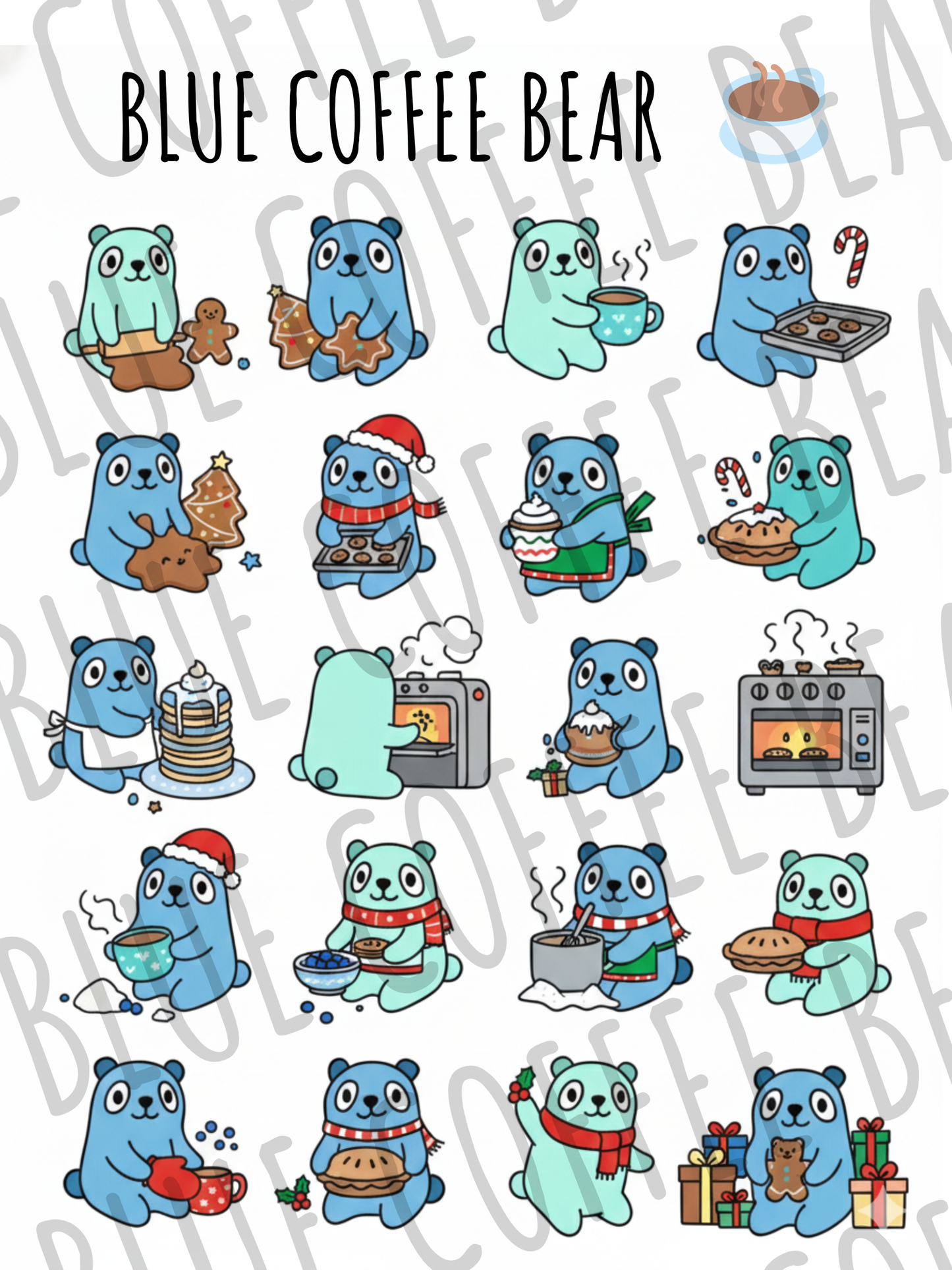 BlueCoffeeBear Christmas Baking Stickers