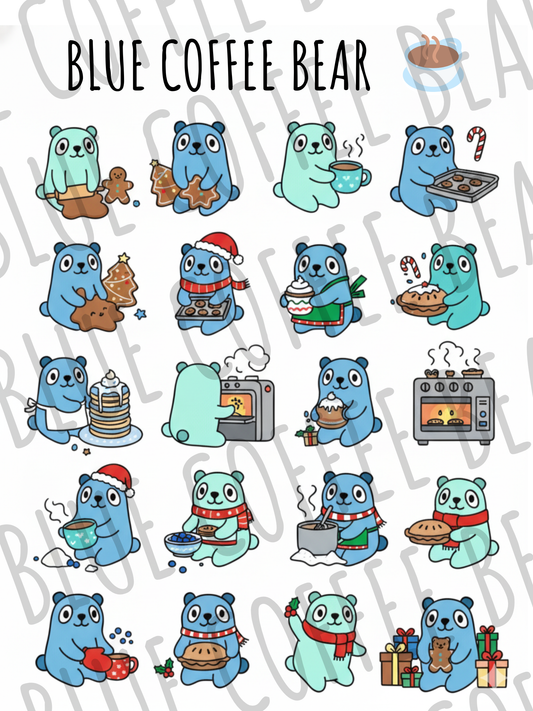BlueCoffeeBear Christmas Baking Stickers