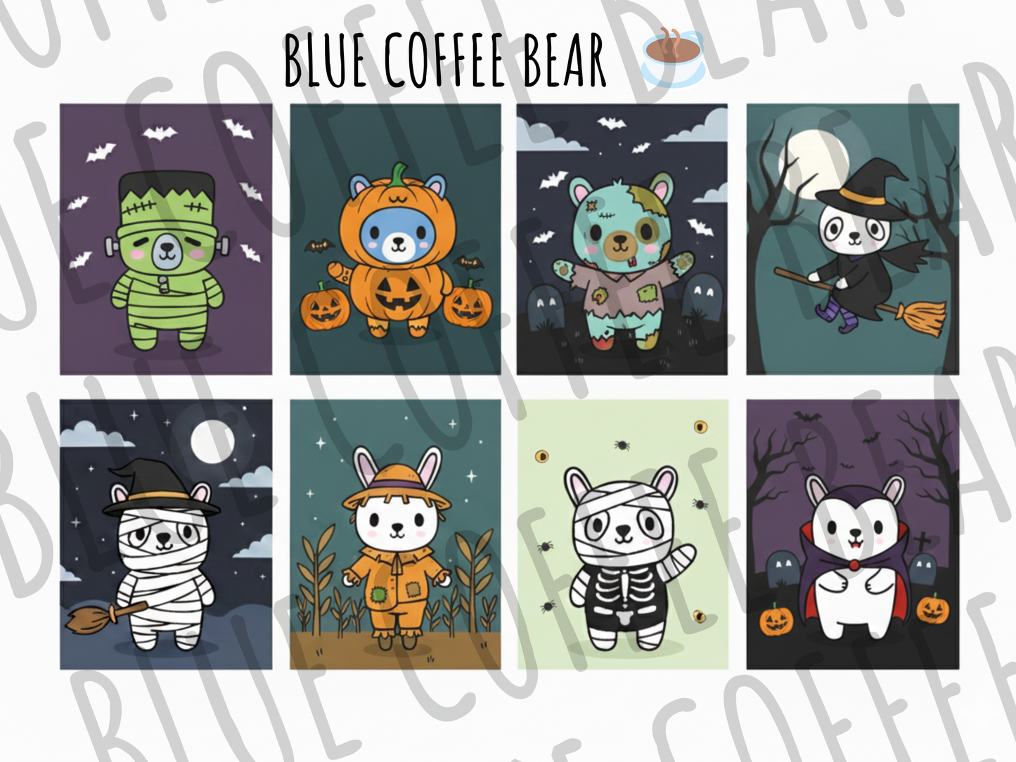 BlueCoffeeBear Halloween Full Boxes Stickers