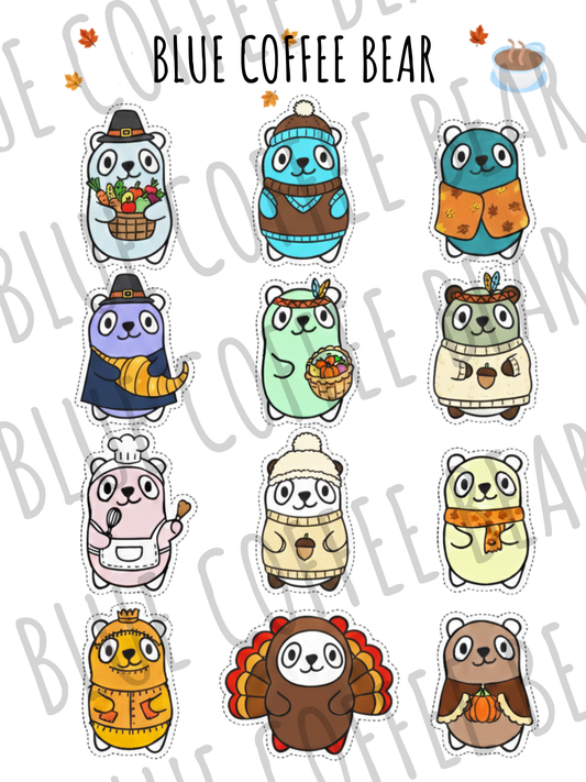 BlueCoffeeBear Thanksgiving 2025 Stickers