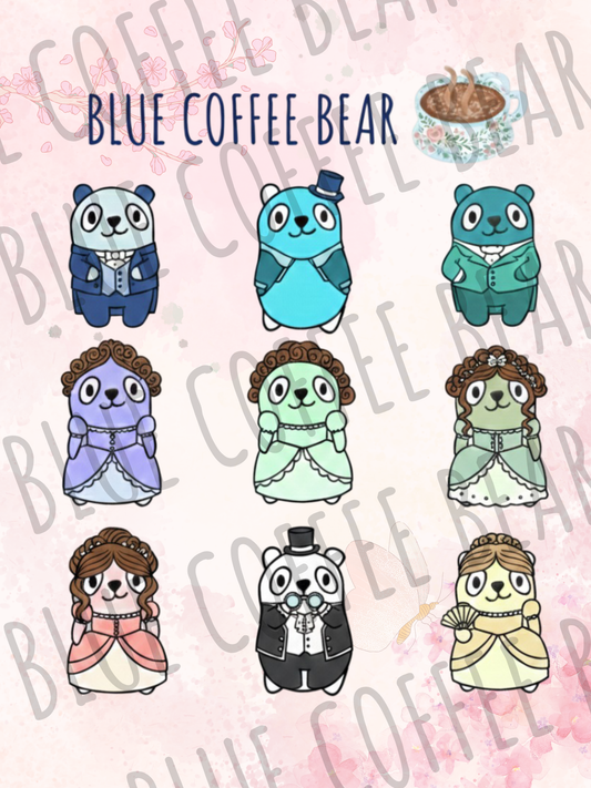 BlueCoffeeBear Bridgerton Inspired Sticker Sheet